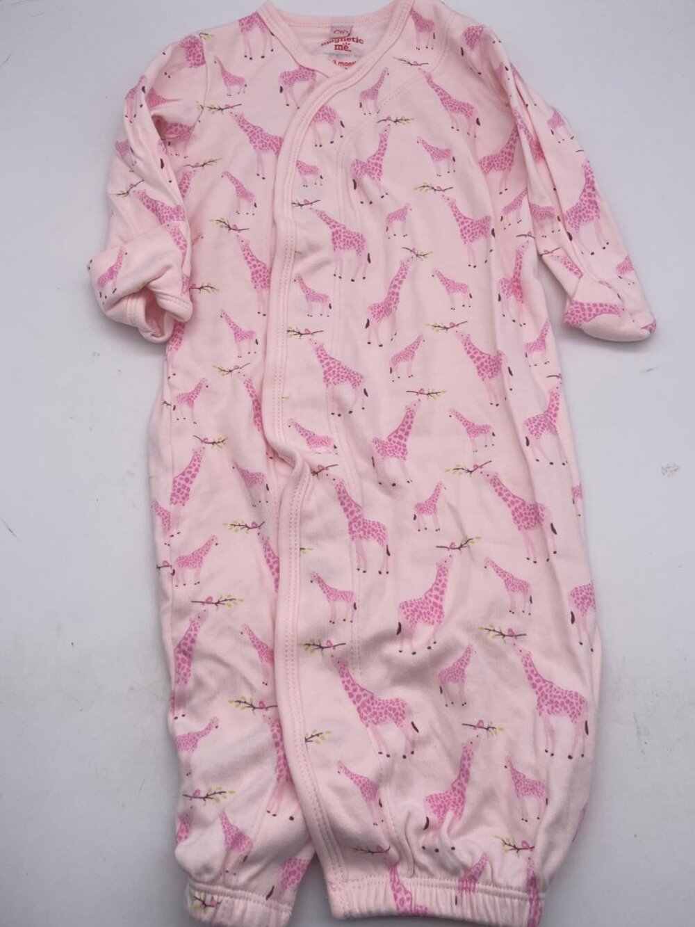 Magnetic Me Pink Giraffe 100% Organic Cotton Gown NB-3 Months 0-3M A5